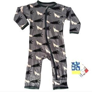 KicKee pants pewter Christmas tree drag coverall with zipper